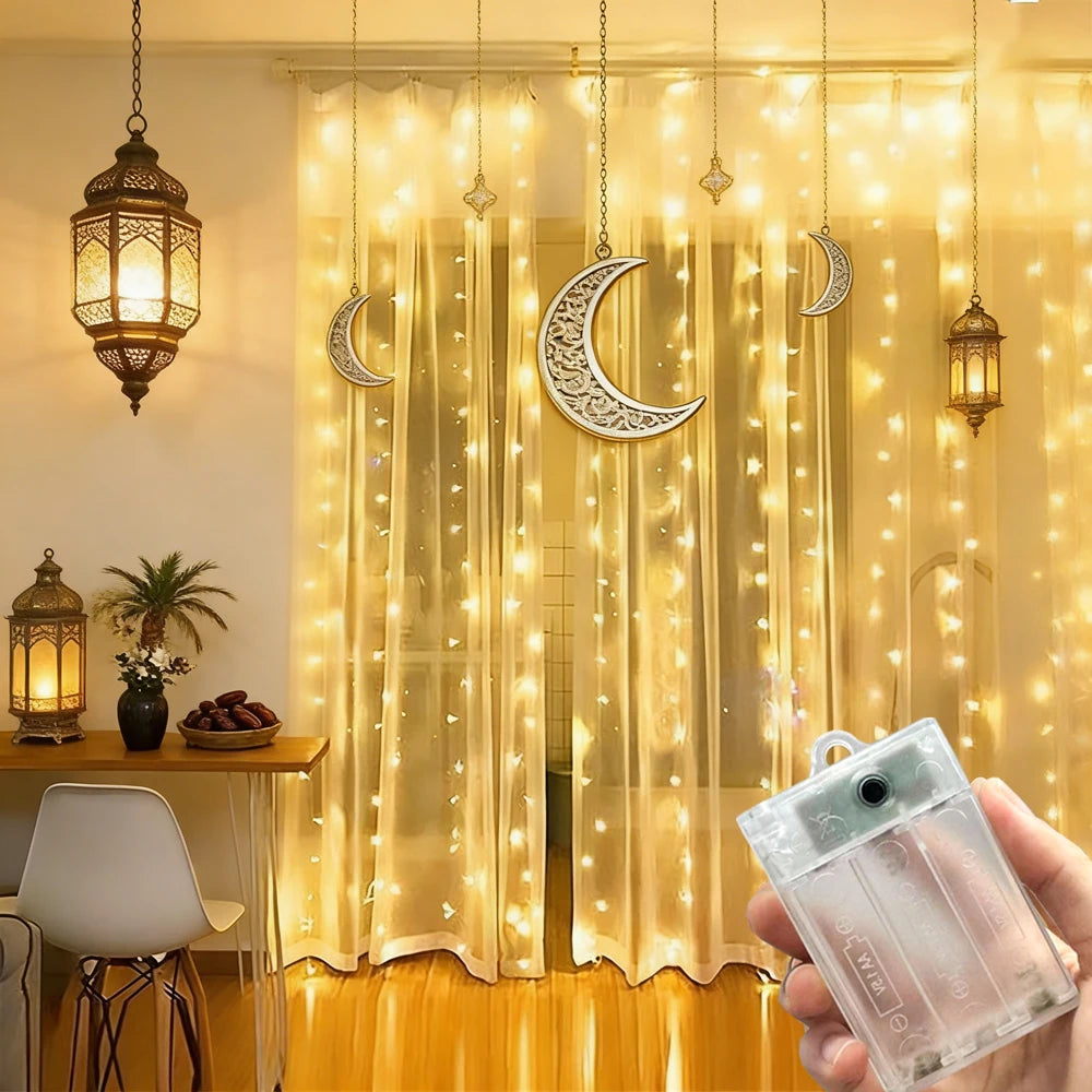 guirlande lumineuse led multicolore étoiles scintillement blanc moderne décoration mariage chambre ramadanextérieur