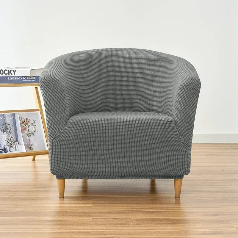 housse fauteuil moderne carreaux gris blanc élastique décorative salon salon maison intérieur
