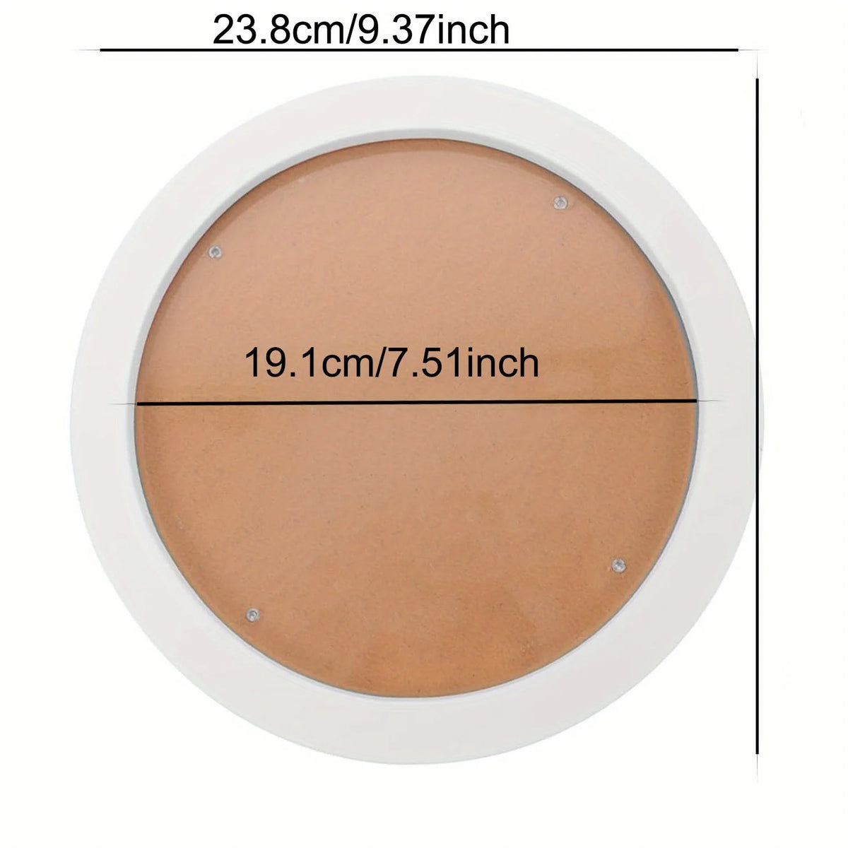 cadre photo rond bois blanc marron verre transparent broderie forêt écureuil fleurs papillons champêtre