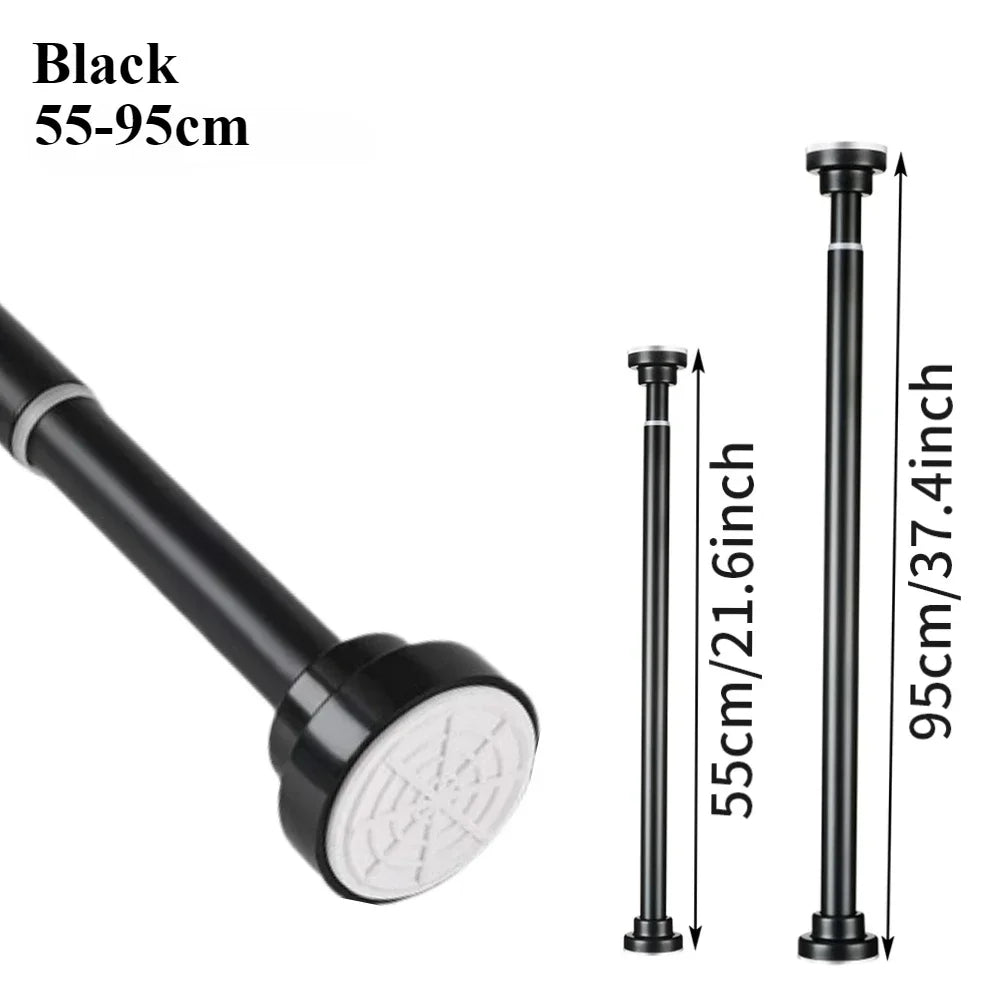 tendeur rideau douche acier inoxydable noir moderne respectueux environnement fixations différentes tailles incluses
