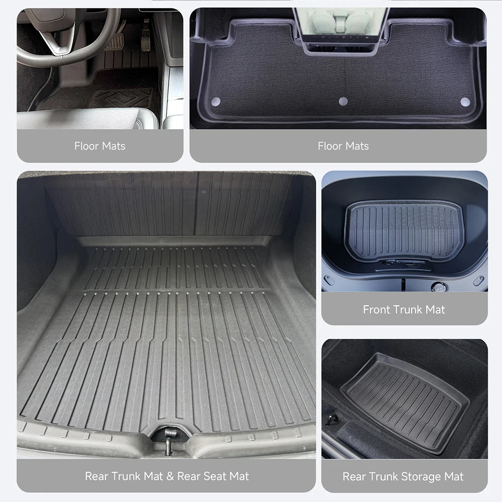 tapis sol voiture noir texture geométrique moderne clips tapis coffre avant arrière rangement