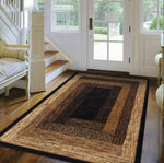 tapis marron moderne carreaux géométriques 100 polyester pile désossée 80x50cm