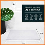 tapis bain antidérapant absorbant rapide diatomée microfibre moderne gris uniforme respectueux environnement