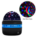 projecteur lune étoiles ambiances changeantes usb led transparent motifs cristallins deco chambre enfants