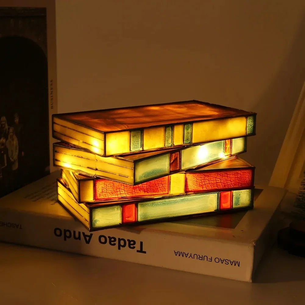 lampe table artisanale mosaïque multicolore moderne rouge orange jaune verte bleue