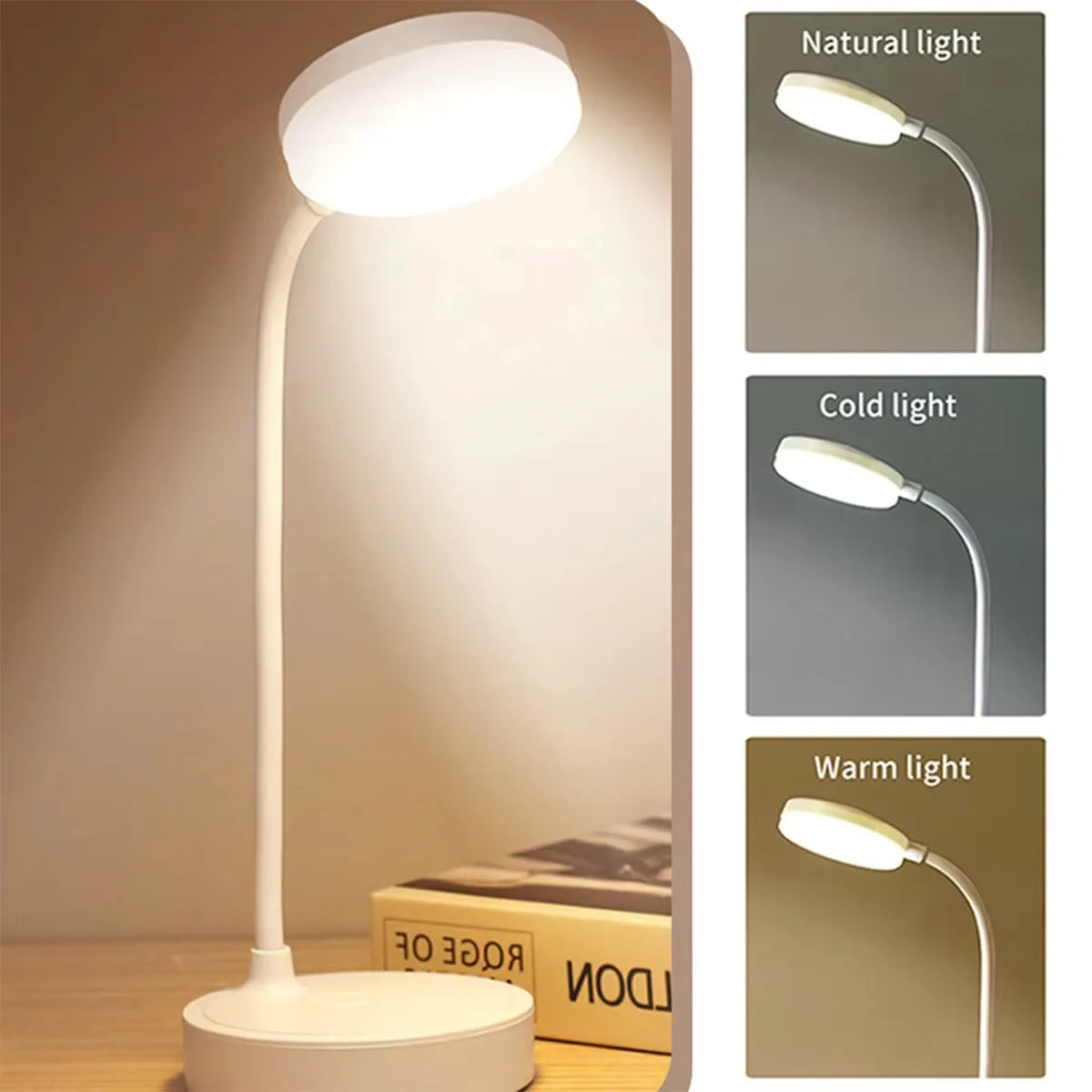 lampe led portable rechargeable prise usb blanc moderne sans tiraillement