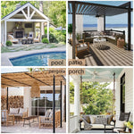 rideau extérieur imperméable blackout moderne gris foncé tissu texturé pergola patio 132x213cm