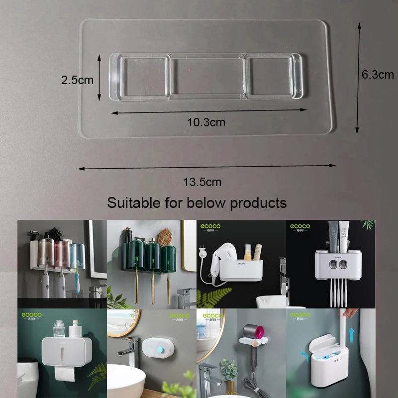 support savon transparent adhésif moderne rectangulaire carrés plastique fixe rangement