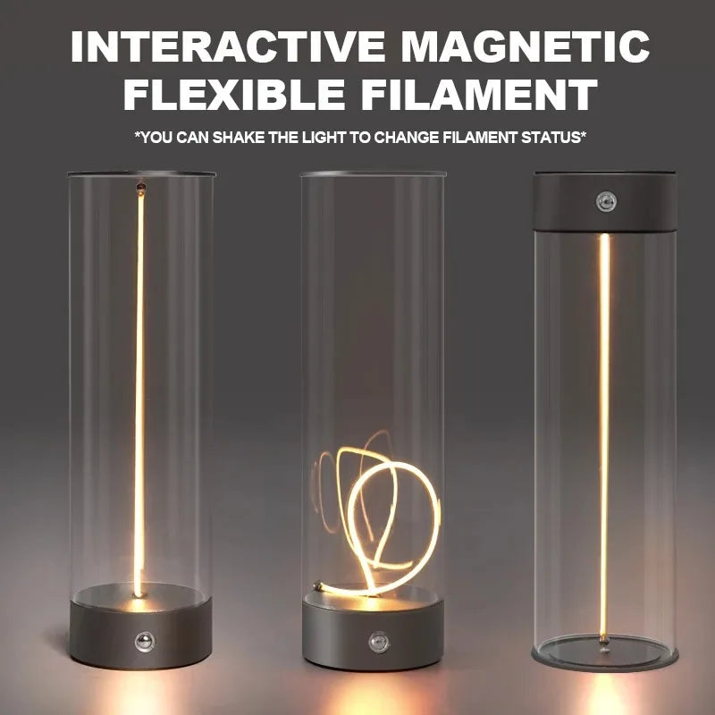 lampe décorative ambiancé filaments lumineux noir transparent rechargeable tactile chambre
