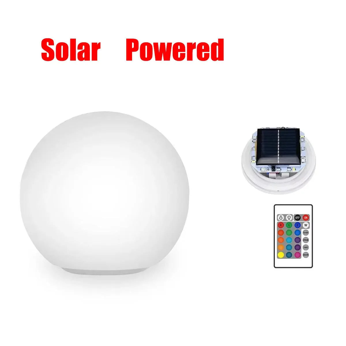 boule lumineuse solaire led rechargeable moderne blanc ip65 extérieur vacances télécommande