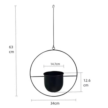 pots suspendus modernes noirs or simples chaînes décoration maison minimalistes