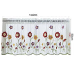 rideau fenêtre transparent fleurs motifs végétaux décoratif moderne tringle métallique inclusion brodé 100cmx50cm