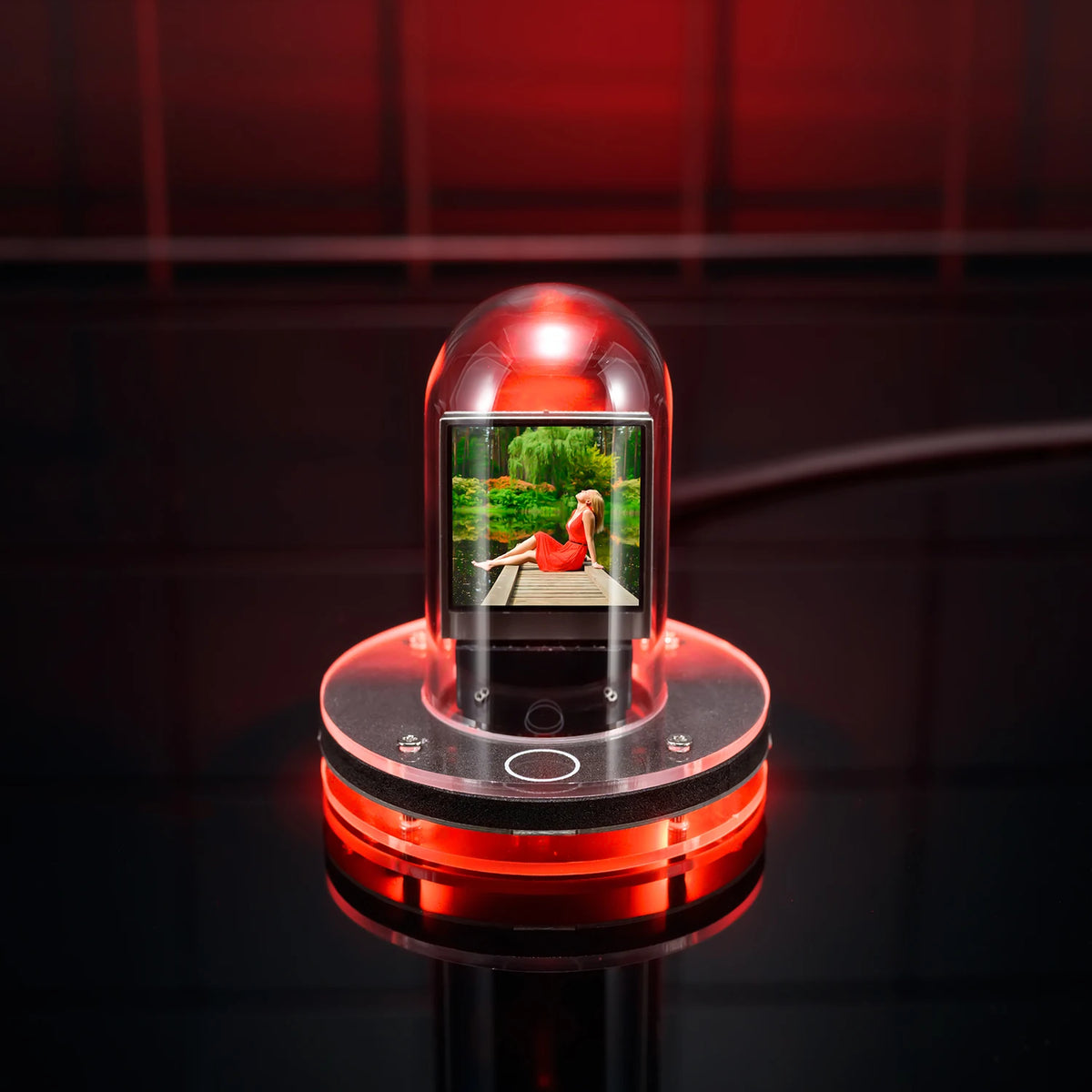 horloge digitale nixie tubes écran tactile météo date heure élégante moderne futuriste adhésif lumineuse