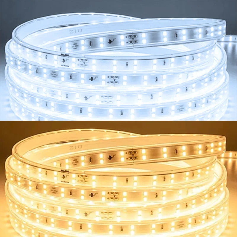 Détail de la bande LED flexible de 9 mm de large avec fixation par clips