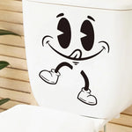 sticker autocollant visage souriant dessin animé noir salle bains décoration murale étanche pvc