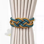 rubans fenêtres modernes aimants bleu doré tissés noeuds