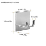 porte serviettes adhésif argenté finition brossée moderne minimaliste acier inoxydable imperméableintérieur décoration murale accessoire