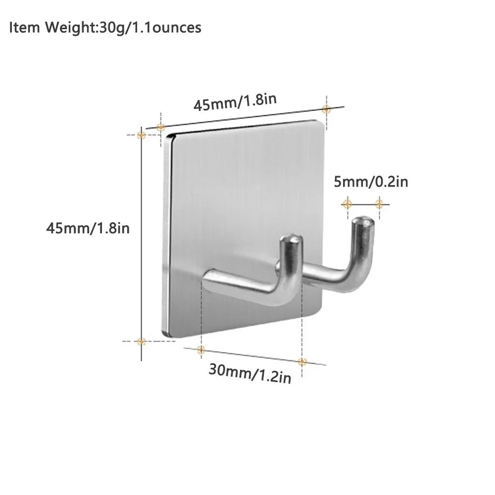 porte serviettes adhésif argenté finition brossée moderne minimaliste acier inoxydable imperméableintérieur décoration murale accessoire
