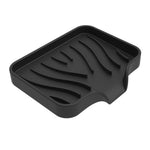 support savon silicone rayures ondulées gris noir vert moderne pratique