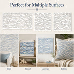 tampons peinture motif vagues moderne adhésif blanc décoration murale diy tissu bois