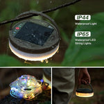 guirlande lumineuse solaire camping modes éclairage extérieur led waterproof autonomie ip44 ip65