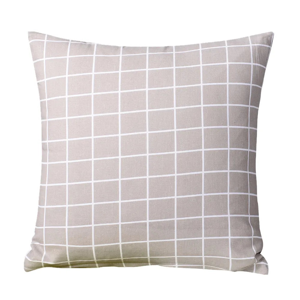 housse coussin lin géométrique multicolore moderne carré 45x45cm lit siège voiture