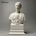 statue blanche buste romain armure antique ciment socle multiple décoration intérieure classique européen