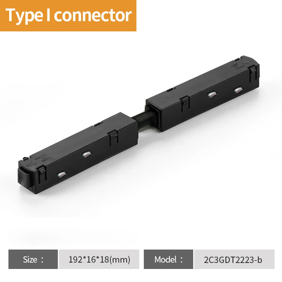 rail led magnétique noir mètres connecteurs d'angle clips fixation moderne