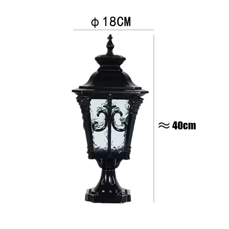 lampe rue or noir verre opalin classique vintage fleur lisextérieur éclairage public ip65 led