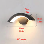 lampe murale extérieure moderne induction capteur mouvement PIR hydrofuge LED noir blanc doré