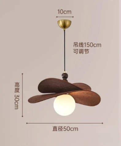 lampe suspendue marron clair moderne lumières texture bois minimaliste