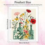 toile peinture fleurs bouteille cadre doré kit débutant peinture numéros moderne art floral relève