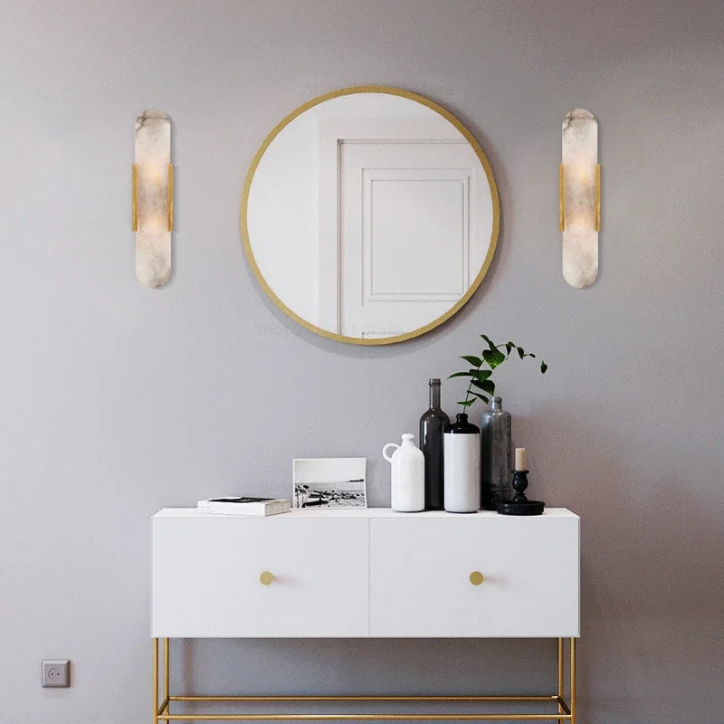 applique murale moderne marbre doré blanc gris éclairage led mur fixe élégantintérieur chambre