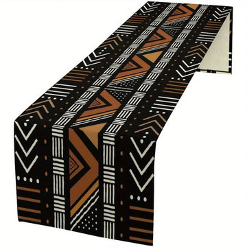 table chevet moderne ethnique motif géométrique noir marron blanc polyester decoration maison africaine