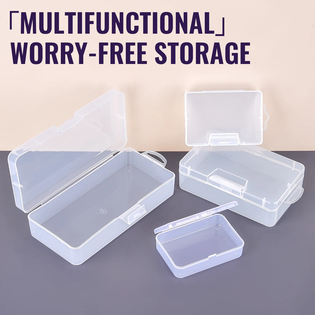boîtes rangement transparentes multifonctionnelles poignées pratiques scies ciseaux bobines fil