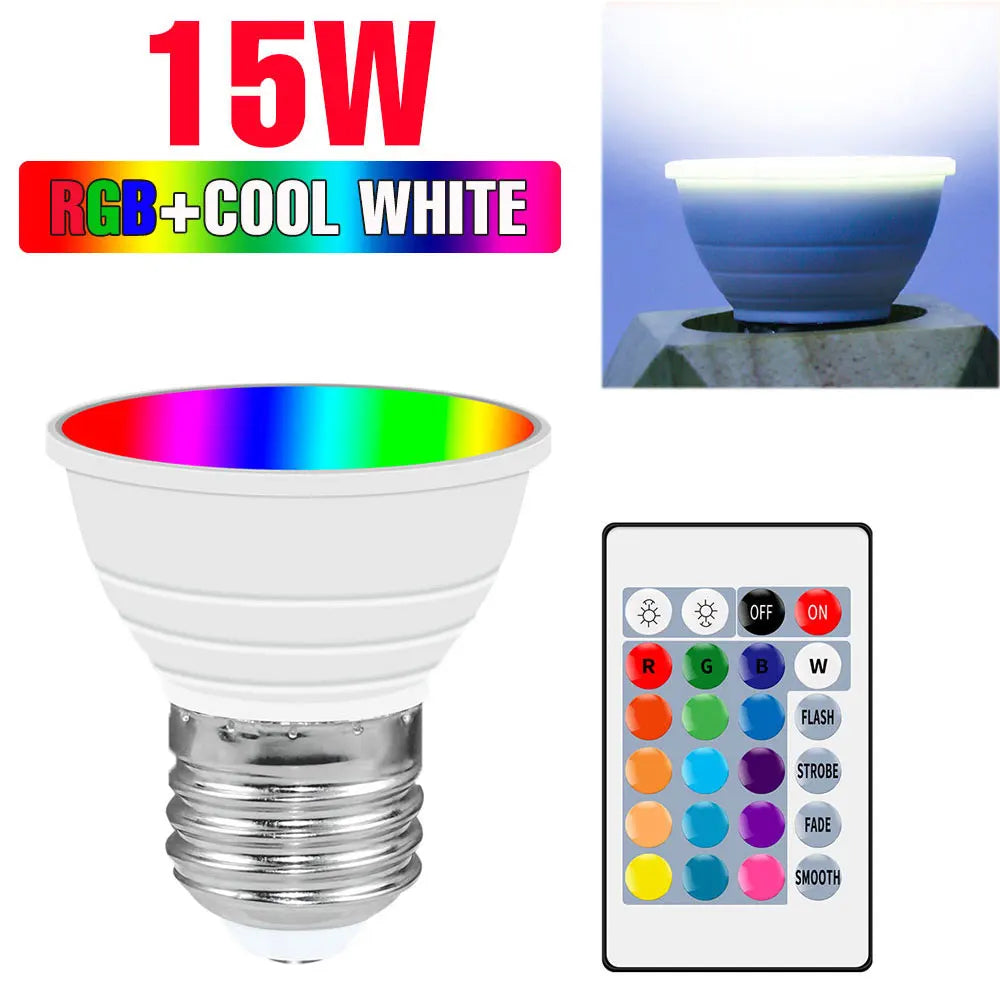 ampoules led rgb e14 e27 gu10 mr16 blanc transparent opaque moderne télécommande