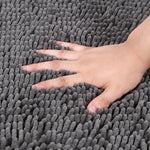 tapis bain polyester antidérapant gris vert bleu moderne bouclé 40x60cm cuisine salle bain prière
