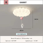 lampe moderne blanche nuages lapin ballon chambre enfants lumière led