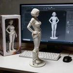 figurine anime western girl blanc sculpteur decor moderne peindre soi même decoration