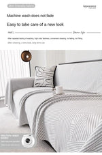 housse canapé moderne rayures noir blanche coton polyester gris clair coussin decoratif