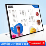 supports table lumineux transparents moderne clips inclusion câble alimentation boissons colorées caractère chinois minimaliste