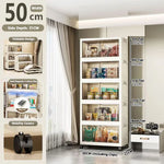 armoire rangement modulable pliable beige roulettes portes translucides jouets maison