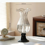 vase transparent classique gravé strié base solide décoration maison fleurs hydroponique