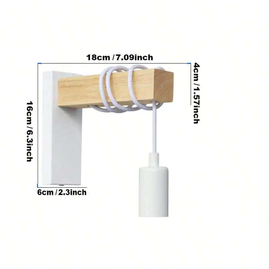 lampe murale bois naturel spirales noires moderne rustique fixée mur entrée chambre étude salon