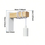 lampe murale bois naturel spirales noires moderne rustique fixée mur entrée chambre étude salon