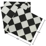 serviettes jetables papier carreaux noirs blancs classiques 20 pièces opaques festival decoration