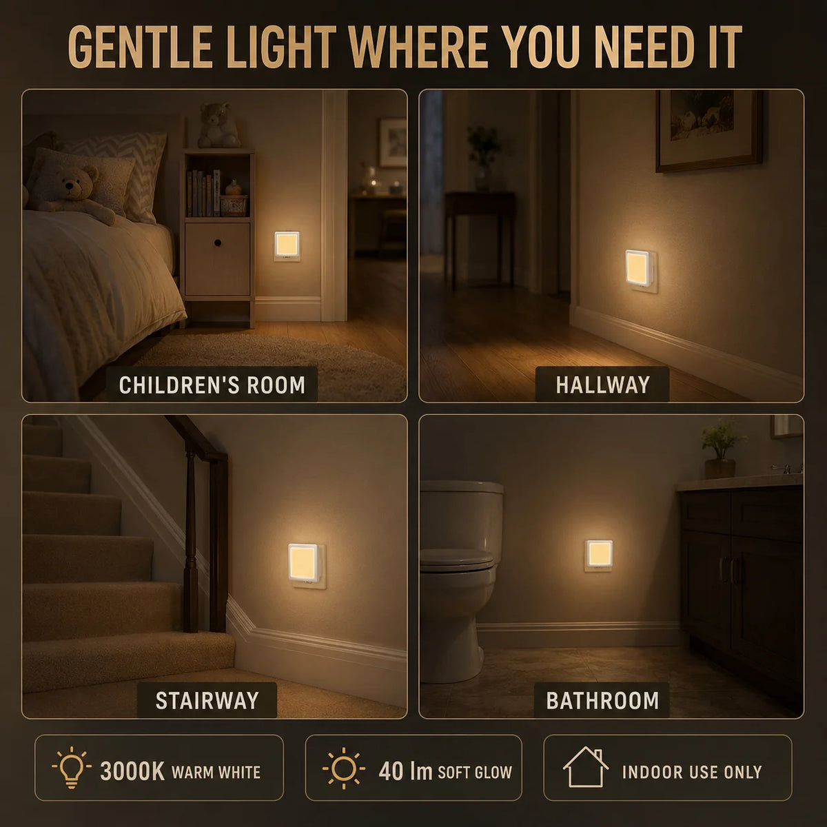 veilleuse nuit blanc moderne prise murale flux lumineux faible certification ul vde cqc rohs