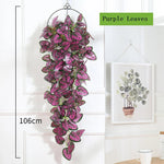guirlande artificielle feuilles vertes moderne extérieur accrochable 100cm 66feuilles 25cm diameter