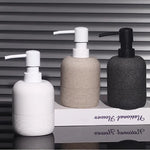 distributeur savon liquide céramique blanc beige moderne minimaliste texture granulée Pompe.pression