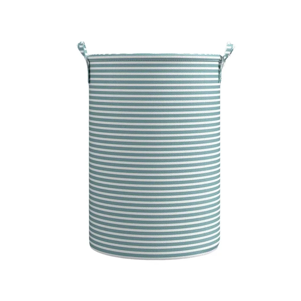 panier linge vert rayures horizontales pliable poignée annaux métalliques moderne sans bpa pvc